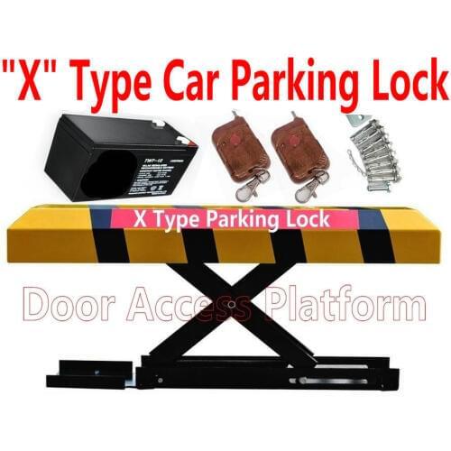 "X" Type shape Storage Car Parking Lock battery power 2 Remote Control automatic vehicle parking lock access barrier(No Battery)