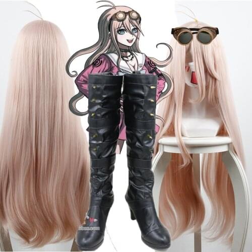 Danganronpa V3: Killing Harmony Iruma Miu Shoes Games wig Customize Cosplay High Heels Shoes Boots Halloween glasses Props Suit
