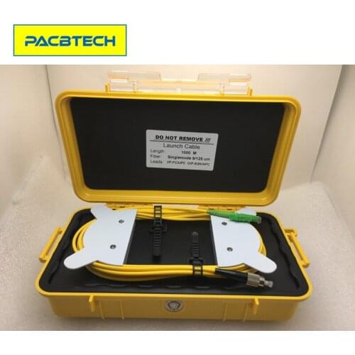 Fiber Optic OTDR Launch Cable Box Single Mode,9/125 G652D-1KM,1310/1550 FC/UPC on I/P Lead,E2000/APC on O/P Lead