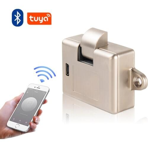 YOHEEN Zinc Alloy Bluetooth Tuya App Electronic Smart Lock for Furniture Cabinet Drawer Locker Lock