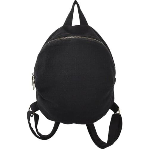 Womens New Style Simple Cotton Linen Backpack Casual Trend Small Cloth Bag Versatile Backpack