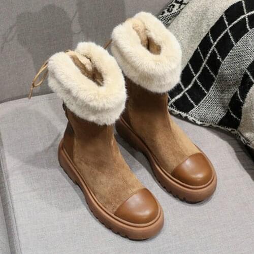 Winter Shoes 2021 New Women Warm Snow Boots with Fur Fashion Brand Ladies Footware Black Female Plush Botas Mujer Invierno