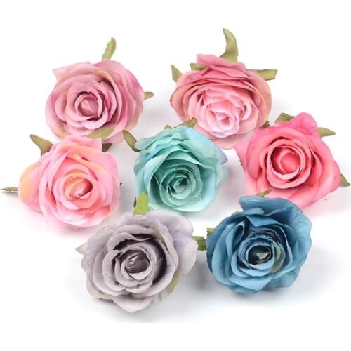 10pcs 8cm Artificial Silk Rose Flower Head For Wedding Home Decoration DIY Scrapbooking Handmade Craft Accessories Fake flowers