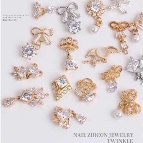 5pcs/lot 3D Tassel pendant metal zircon Nail art jewelry nails decorations top-level crystal rhinestone Manicure diamond Charms