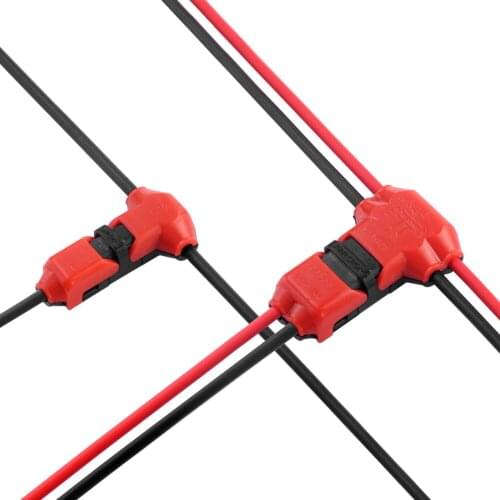 5pcs I T Shape Quick Splice Wire Wiring Electrical Connector for 2 Pin 1Pin 22-18 AWG LED Strip Cable Vehicle Audio Terminals