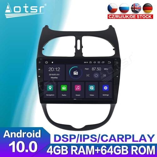 For Peugeot 206 2000 - 2016 Car Radio Screen Android Multimedia DVD Player Carplay GPS Navigation Auto Stereo Head Unit Video HD