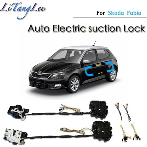 For Skoda Fabia 2015~2017 Car Soft Close Door Latch Pass Lock Actuator Electric Absorption Suction Silence Closer