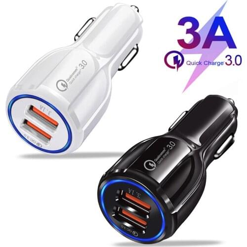 36W PD USB Car Charger Dual Ports Fast Charging QC 3.0 LED Charging Glowing Smart Phone Charger Adapter For iPhone 12 Xiaomi 11