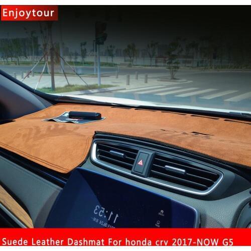 Car-styling Suede Leather Dashmat Dashboard Cover Pad Dash Mat sunshade Carpet For Honda CRV CR-V G5 2017 2018 2019 2020 RHD
