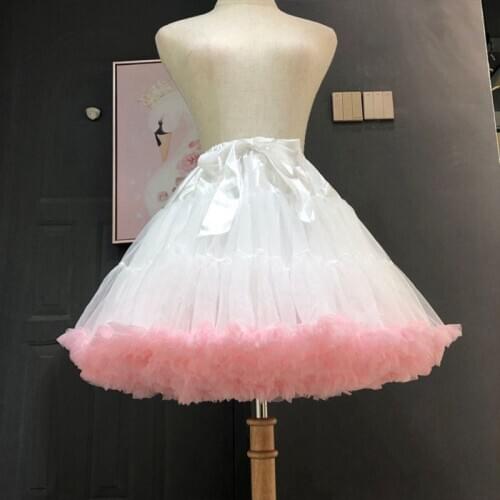 Ball Gown Underskirt Swing Short Dress Petticoat Lolita Cosplay Petticoat Ballet Tutu Skirt Bowknot Crinoline