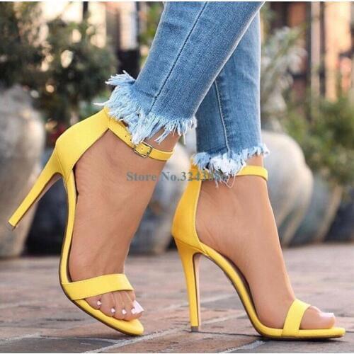 Open Toe Ankle Strap Thin High Heel Sandals Transparent PVC Single Strap Cross Tied Stiletto Heel Sandals Summer Sexy Party Shoe