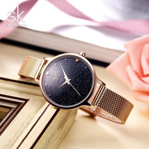Reloj Mujer SK Fashion Elegant Quarts Women Watch SHENGKE Rose Gold Women Wrist Watch New Ladies Brand Luxury Relogio Feminino