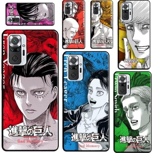 Attack on Titan anime For Xiaomi Redmi Note 10 9 Pro 8T 9S Note 7 8 Pro Case For Redmi 9 7A 8A 9A 9C 9T Cover