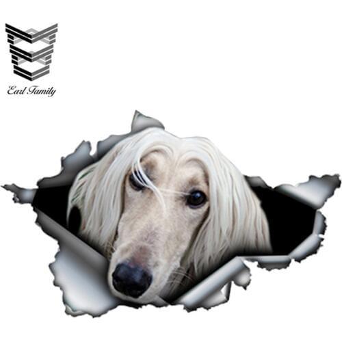 EARLFAMILY 13cm x 8cm Afghan Hound Car Sticker Funny Pet Dog Car Decal Reflective Sticker Waterproof 3D Car Styling Vinyl Decals