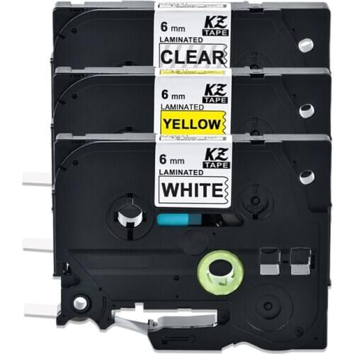 Label World TZe-111/211/6116mm label tape mixed color ribbons Compatible brother P-touch TZ Tze label tape LAMINATED TAPES 3PACK