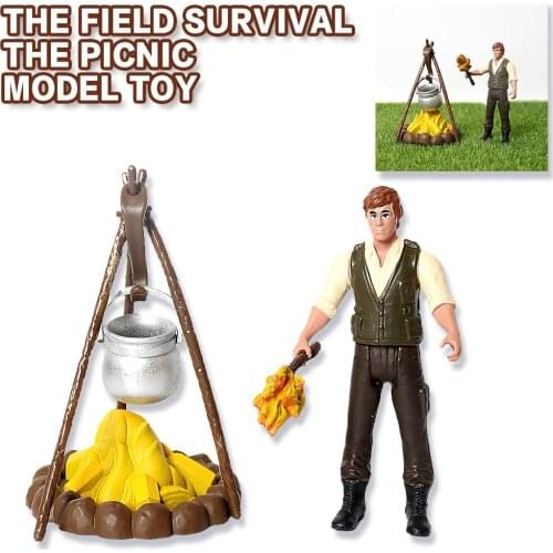 Simulation Field Survival Forest Boil Water Field Picnic Action Fidget Toy figurine playset Educational Toys Decoration Gifts