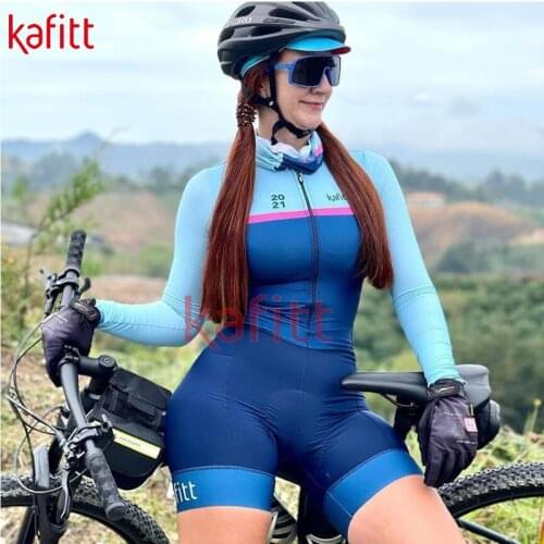 Kafitt Professional nNew Womens Triathlon Sweatshirt Long-sleeved Cycling Jersey Tight Shirt Cycling Jersey Jumpsuit Ciclismo