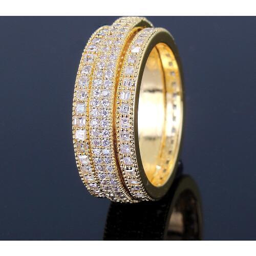Lucky circle ring middle circle can moving cubic zirconia bright stones Gold and White color Daily jewelry rings for women