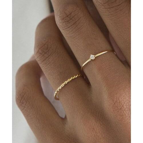 Chic Twisted Rope Slim Ring for Women, Stainless Steel Metal Wedding Ring Finger Band, Elegant Simple Vintage Party Jewelry