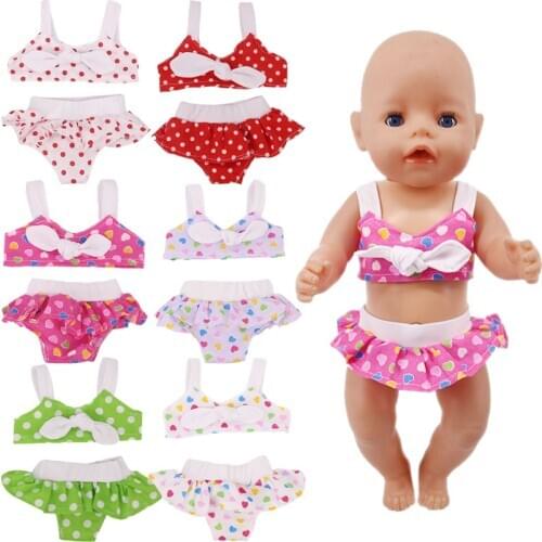Doll Single&Double Shoulder Jumpsuit For 18 Inch American & 43Cm Baby New Born Doll Cute Cartoon Printing For Our Generation