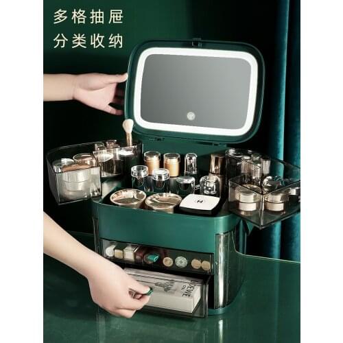 Skin Care Cosmetics Brush Lipstick Mask with Mirror Storage Box makeup storage bedroom organizer cosmetic storage box