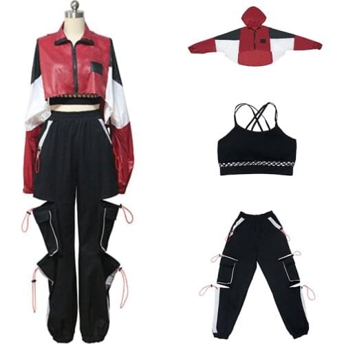 Modern Jazz Street Dance Performance Costume Suit Hip Hop Clothing WomenS Hiphop Sports Practice Clothes Stage Outfits DWY4454