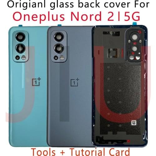 100% NEW For OnePlus Nord Battery Cover Back Glass Rear Door Housing Case Back Panel Battery Cover With Adhesive OnePlus nord