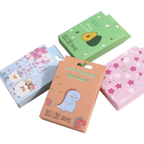 20pcs/box Cartoon Dinosaur Skin Patch Band Aid Baby Children Portable Adhesive Bandage Finger Wound Dressing Tape Woundplast