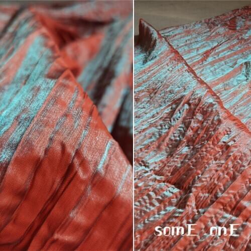 Pleated Fabric Miyake Style Folds Gradient Red Blue DIY Decor Props Clothing Skirt Dress Creative Designer Fabric 50*140cm