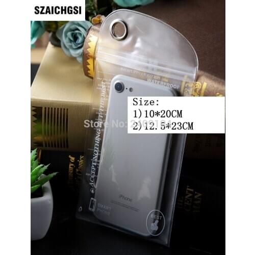 2000pcs/lot clear Waterproof Pouch Cover Zipper Protector Retail Package Packaging Plastic opp Bag For 4.7inch and 5.5inch