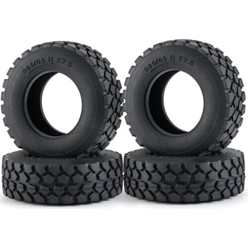 FBIL-4Pcs Rubber All-Terrain Tyres Wheel Tires Thicken Widen 30mm for 1/14 Tamiya Tractor Truck RC Car
