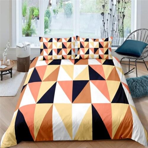 Luxury 3D Geometry Print 2/3Pcs Kids Bedding Set Comfortable Duvet Cover Pillowcase Home Textile Queen and King EU/US/AU Size