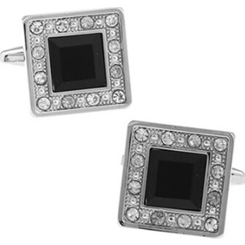 Luxury Men Black crystal Cufflinks High Quality Lawyer Groom Wedding Cufflinks For Mens Shirt Cuff Links French Jewelry