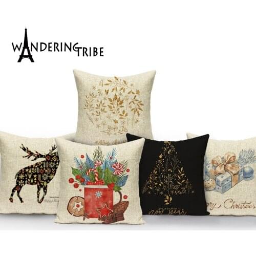 Christmas Pilow Case Animal Print Decorative Sofa Cover 45x45cm Cover Cushion 45x45 Sofa Pillow Christmas Cushion Covers Nordic