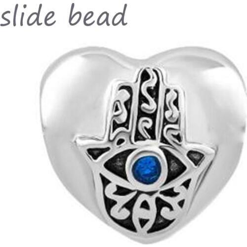 Fit Pandora charm bracelets Births Blue Crystal Evil Eye Charm On Islamic Hamsa Hand Of Fatima Beads for jewelry making