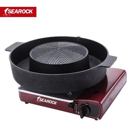 Korean style medical stone baking pan portable self outdoor baking washing dual purpose pot outdoor camping barbecue pan grill