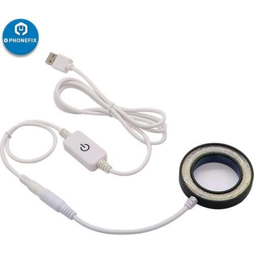 SS-033C Microscope Light Source 2 in1 USB Adjustable Brightness LED Round Light Illuminator With UV Oil Smoke Dust Proof Mirror