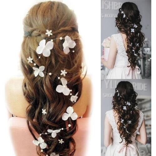 Bride Wedding Pearl Flower Hairddress Jewelry Handmade Hair Acessories Wedding Decoration
