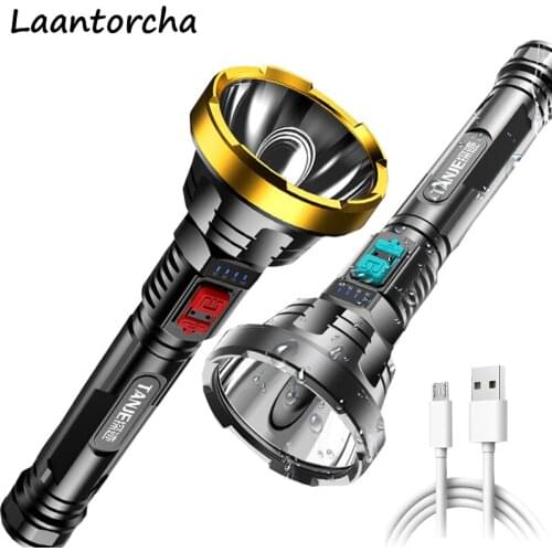 Led flashlight Super Long Diatance Powerful flashlight USB Rechargeable High power led flashlight Waterproof Ultra Bright torch