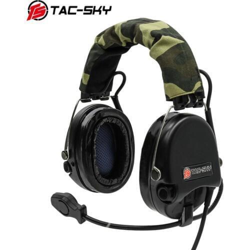 TAC-SKY Airsofte Sordin silicone earmuffs noise reduction pickup military tactical hunting shooting headphones -BK