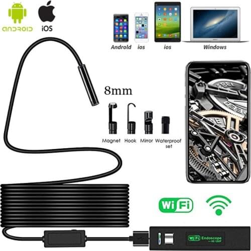 Wifi Camera HD1200P USB Borescope IP68 Waterproof with Semi-rigid Flexible Cable for Smartphone Wireless Inspection endoscope