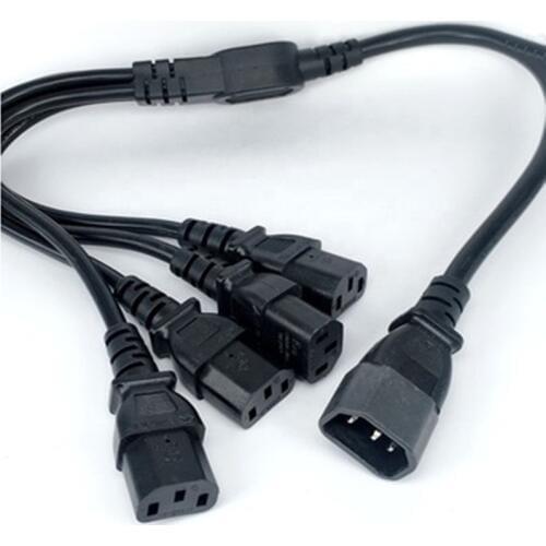 High Quality IEC 320 C14 Male Plug to 4XC13 Female Y Type Splitter Power Cord , C14 to 4 x C13, 250V/10A