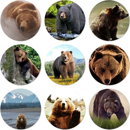 58mm Russia Black Bear Advantageousc Icons Pins Badge Decoration Brooches Metal Badges For Backpack Decoration