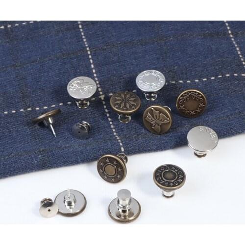 1PC Metal Jeans Button For Clothing Jeans Perfect Fit Adjust Self Increase Reduce Waist Free Nail Twist Sewing Buttons DIY Craft