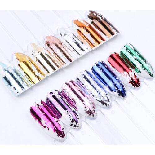 14x pcs Full Beauty 14pcs Gold Sliver Slider Foil For Nail Holographic Transfer Wrap Sticker