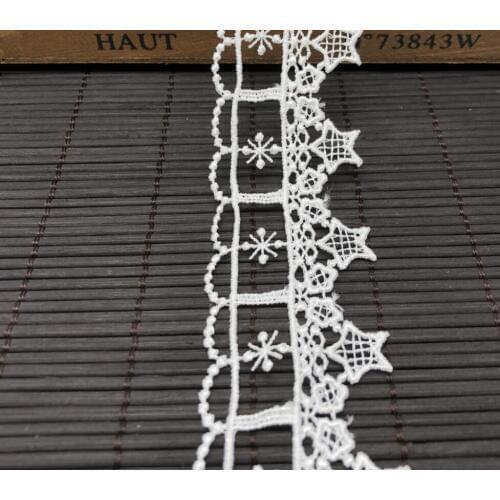 15 Yards Black White Star Lace Fabric Flower Water Soluble Venise Venice Lace Trim Applique Sewing Craft 3.7cm Wholesale