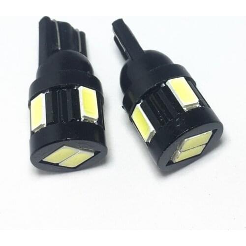 2pcs White Clearance Reading License Auto T10 LED W5W LED Bulbs Car Light 194 168 Plate Lamp 12V 6SMD LED Interior Dome Lights