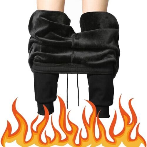 2020 Winter Fleece Pants Men Thick Sweatpants Plush Trousers Mens Fashion Joggers Pantalon Homme Sweat Pants Man Sportswear Warm