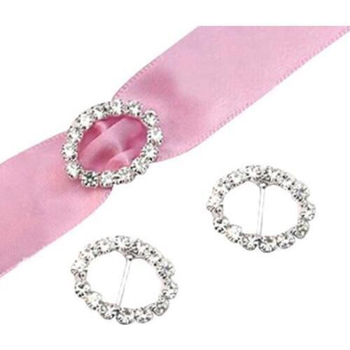 30pcs Assorted Heart Circle Rectangle Oval Rhinestone Crystal Buckle Sliders For Wedding Decoration