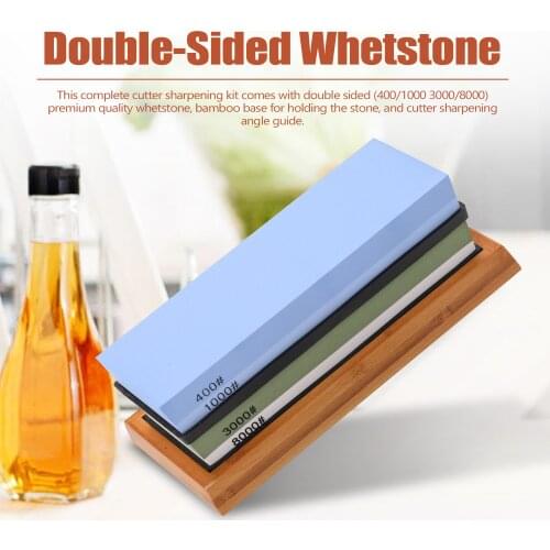 400/1000 3000/8000 Knife Sharpener Grit Premium Whetstone Cut Sharpening Stone Set for All Blade Non Slip Base Cutter Sharpener